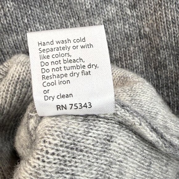 Benedetta Sweater Womens Large Gray Stripe Merino Wool Cashmere Knit Made Italy - Picture 9 of 13